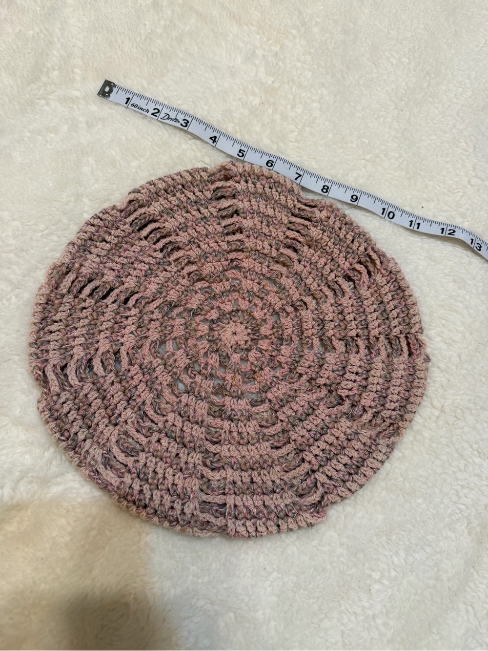 Pink Crochet Beret - Women's Accessory